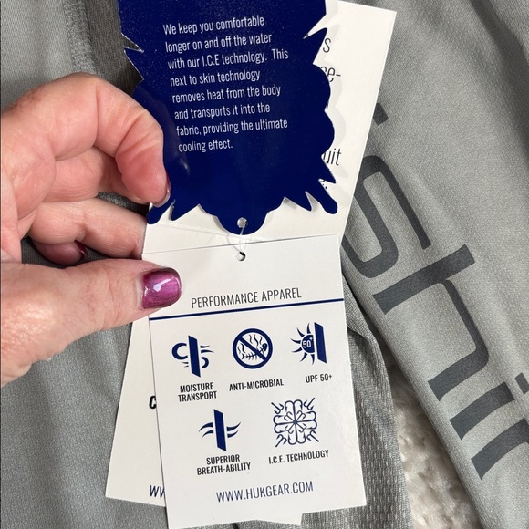 Huk Performance Fishing Shirt Mens XL NWT I.C.E. Tech Long Sleeve Gray - Picture 6 of 13